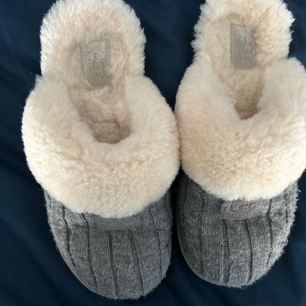 UGG Gray and Cream Women's Slippers